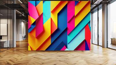 Colorful origami paper as abstract wallpaper background (Generative AI) Wall mural