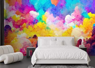 Colorful watercolor paint texture background illustration Wall mural