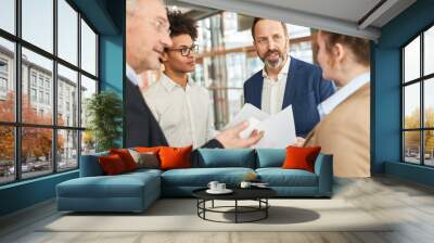 Consultant and startup team people in a meeting Wall mural