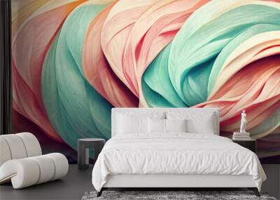 Decorative twirling pastel lines as wallpaper Wall mural