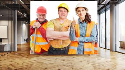 Employees from construction and industry Wall mural