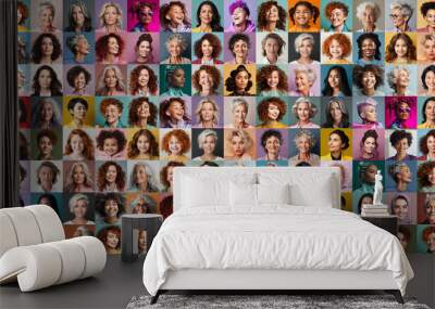 Large panorama of women and girls of many generations Wall mural