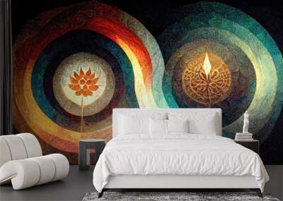 Mandala enlightenment concept illustration for spirituality Wall mural