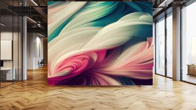 Organic twirling pastel lines as wallpaper Wall mural