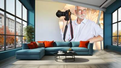 Senior as a cool professional photographer Wall mural