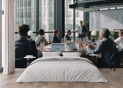 Team group of businesspeople meeting in conference room Wall mural