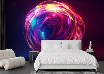 Vivid neon spherical gradient with dazzling holographic colors Wall mural