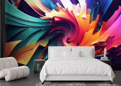 Wild colorful dynamic abstract wallpaper background Wall mural