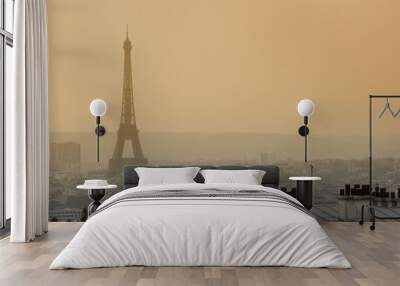 famous eiffel tower in the dusk Wall mural