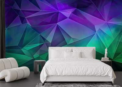 Panorama. Abstract background. Geometric pattern with lines and triangles. Gradient. Illustration. Wide banner. Modern multicolor background with space for design Wall mural