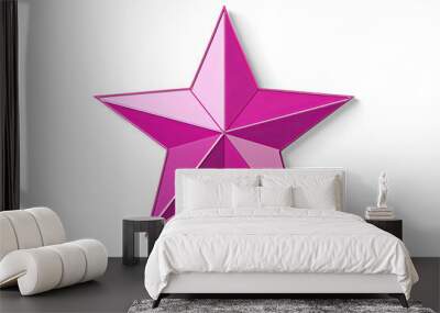 Pink star isolated on white background. Wall mural