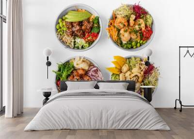 Poke bowls - Traditional Hawaiian dish Wall mural