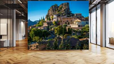 The beautiful provencal hill top village of La Roque Alric in the Dentelles de Montmirail, provence France, Wall mural