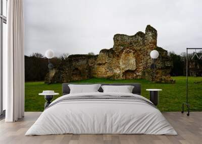 View of old ruins of a building in England Wall mural