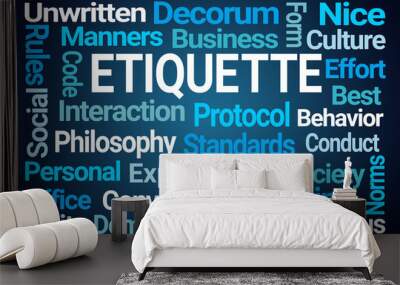 Etiquette Word Cloud Wall mural