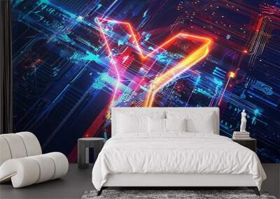 Y Letter Abstract Technology Background Wall mural