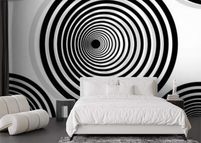 Illustration of illuminated circles with bold text on white background to commemorate National Twilight Zone Day on May 11 Wall mural