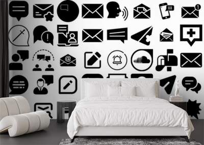 Mega Set Of Message Icons Collection Isolated Vector Pictogram Post, Optimization, Toque, Icon Element For Computer And Mobile Wall mural