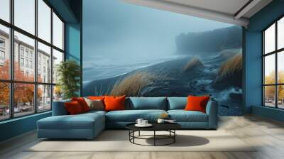 black sand icelandic landscape Wall mural