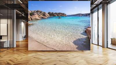 Beach of Cala Coticcio, Sardinia, Italy Wall mural