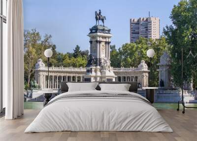 Monument to Alfonso XII in park, Madrid, Spain Wall mural