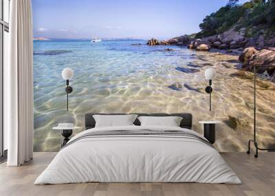 The beach at Baja Sardinia in Sardinia, italy Wall mural