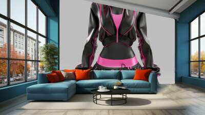 Girly Japanese hoodie uniform 3d designed, front view ad mockup, isolated on a white and gray background. Wall mural