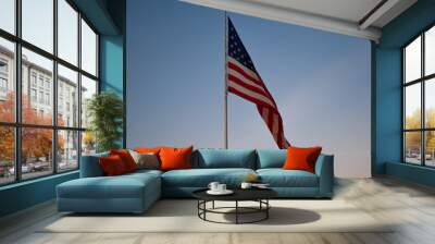 american flag and blue sky Wall mural