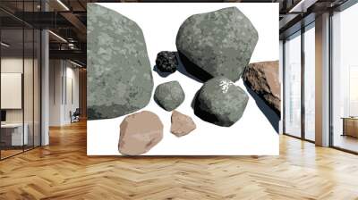 set of gray and brown linsto colored stones to be used in professional projects svg vectors Wall mural