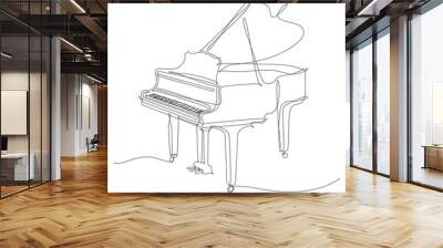 pianoforte disegnato in una singola linea continua Wall mural