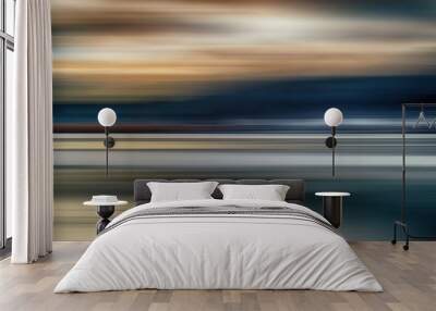 Abstract colorful light trails background, motion blur Wall mural