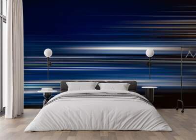 Abstract colorful light trails in the dark background Wall mural