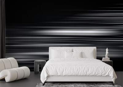 Abstract light trails in the dark, motion blur effect Wall mural