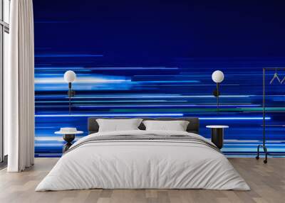 blue light trails timeline cover Wall mural