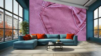 Details from jeans pants with seams and pockets Wall mural