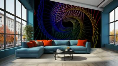 hypnotic spiral background, optical illusion of chaos, with a stylized design, captivates the eye in this image Wall mural