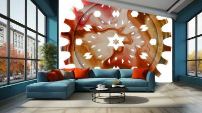 illustration of Colorful Cogwheel on white background Wall mural