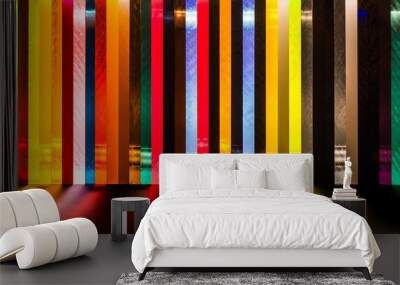 light through Stack of different colours Cast Acrylic Sheet Wall mural