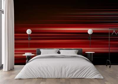 red light trails on dark background Wall mural