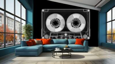 reel 2 reel cassette isolated on black background Wall mural