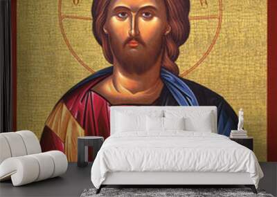 The Orthodox icon of Jesus Christ the Teacher from Romanian Monastery, Neamt county.  Wall mural