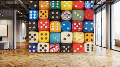 Top view of colourful dices Wall mural