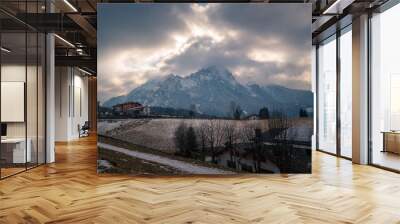 Awesome view of the Orobie Alps, autumn / winter, the mountain is a little snow-covered ,Oltre il Colle,Seriana Valley,Bergamo Italy. Wall mural