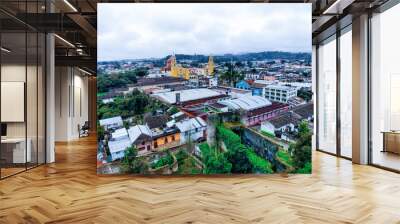 aerial view of the city Wall mural