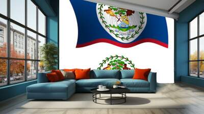 belize wavy flag and coat Wall mural