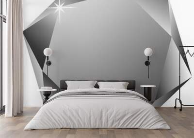 hexagonal diamond against white Wall mural