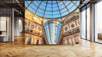 Vittorio Emanuele II Gallery in Milan, Italy. Wall mural