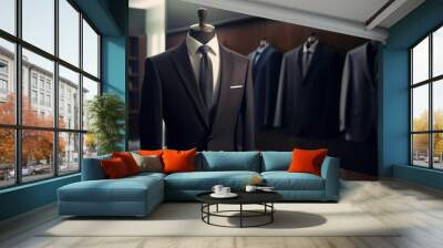 a classic suit in a clothing store. generative ai, Wall mural