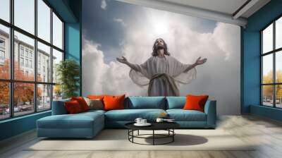 god in heaven faith. Christianity. generative ai. Wall mural