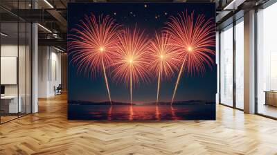 Fireworks At The Sky At Nights At 8-10-2024 Wall mural